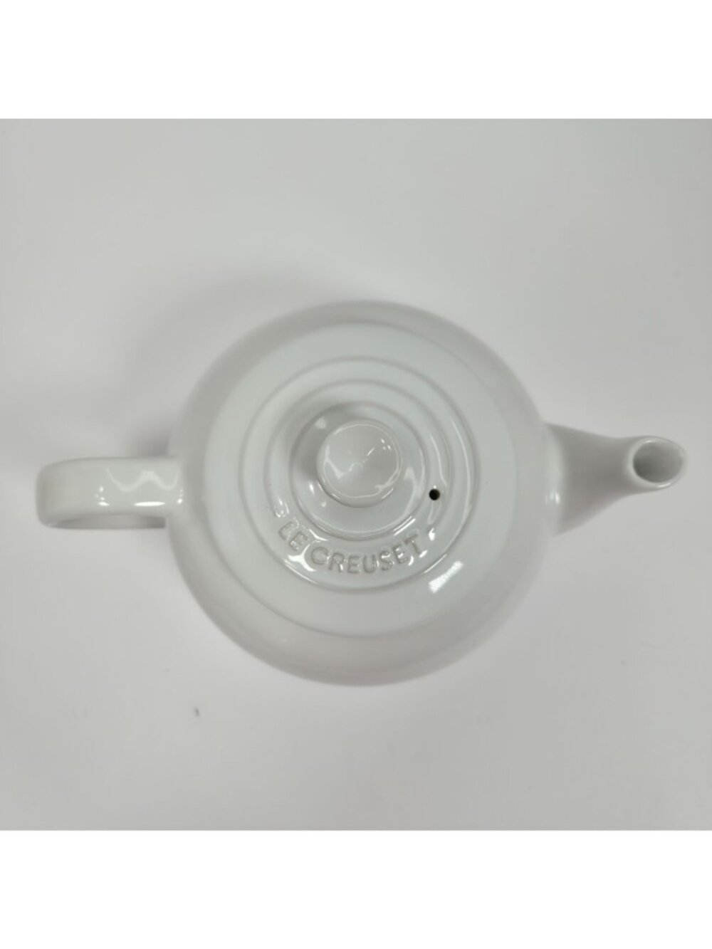 Le Creuset White Ceramic Teapot With Infuser Sturdy Handle & Lid - Picture 6 of 11